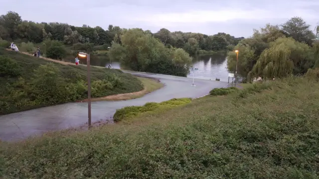 Burst water main in Milton Keynes.