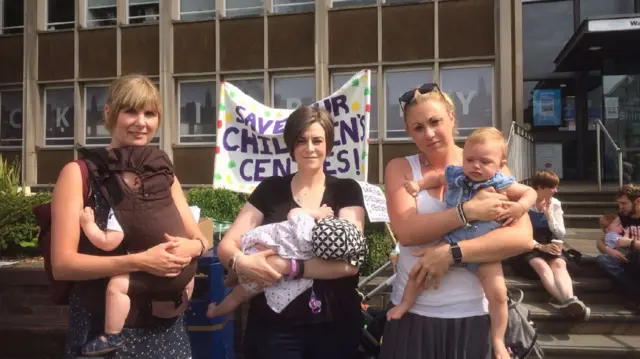 From left: Kate Cooper,  Laura Humphries and Georgina Huntley