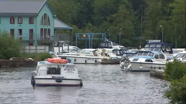 Leisure craft on the Broads at Wroxham