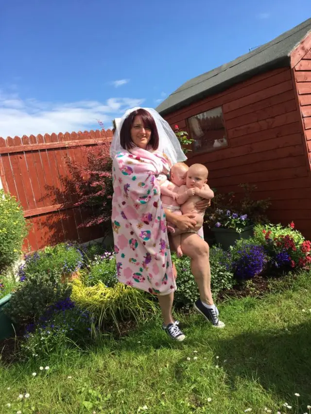 Sharon Kellaway with Senan and Zoe