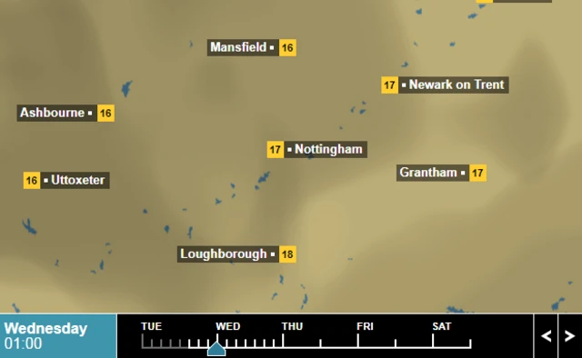 BBC weather map