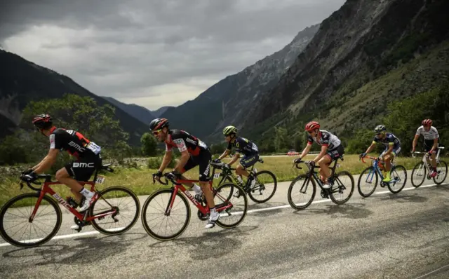 Riders on stage 17 of the Tour de France