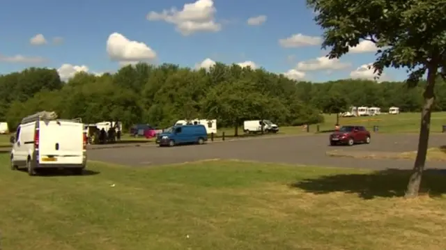 Caravans in a park