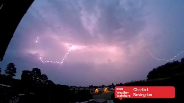 Lightning in Bovingdon.