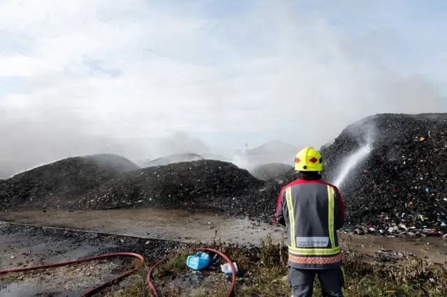 Firefighter cools plastics