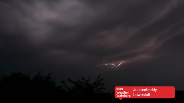 Lightning in Lowestoft.