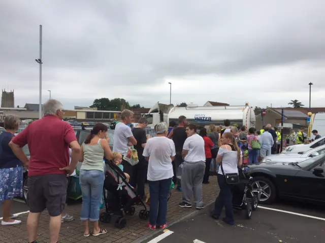 Queue in car park