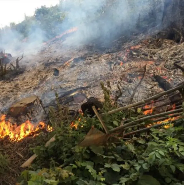 Railway Embankment Fire at South Milford