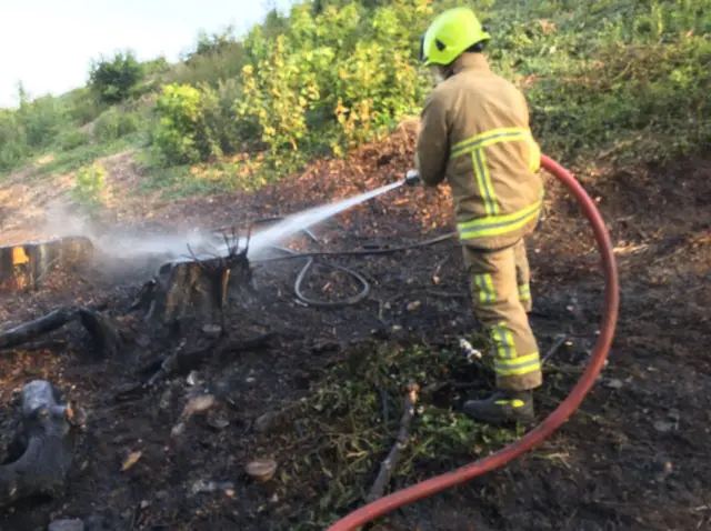 Crews attend to railways embankment fire at South Milford