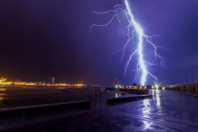 Lightening over Margate