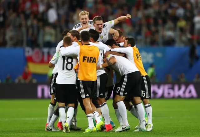 The Germany team celebrate