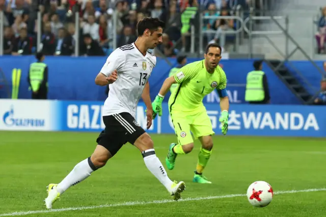 Lars Stindl of Germany scores