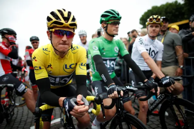 Geraint Thomas in yellow