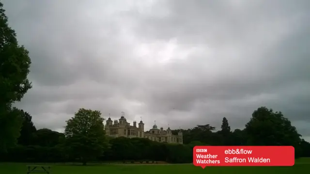 Cloudy skies in Saffron Walden.