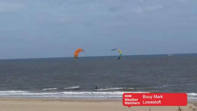 Kite surfers at Lowestoft