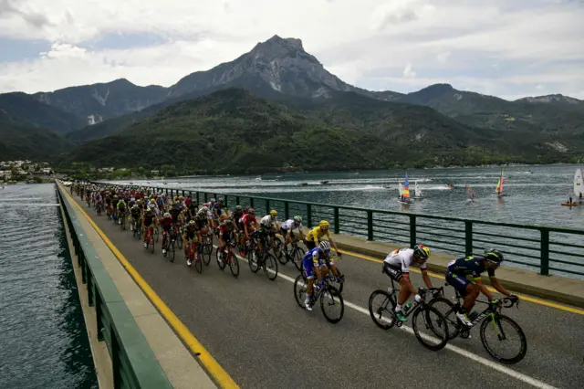 Chris Froome rides in the peloton