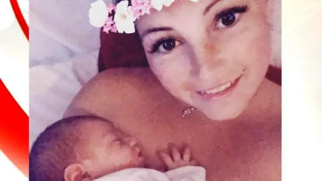 April Oliver with her baby daughter