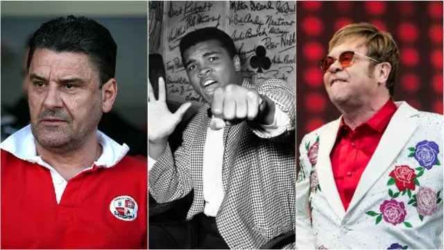 Muhammad Ali, John Gregory and Elton John