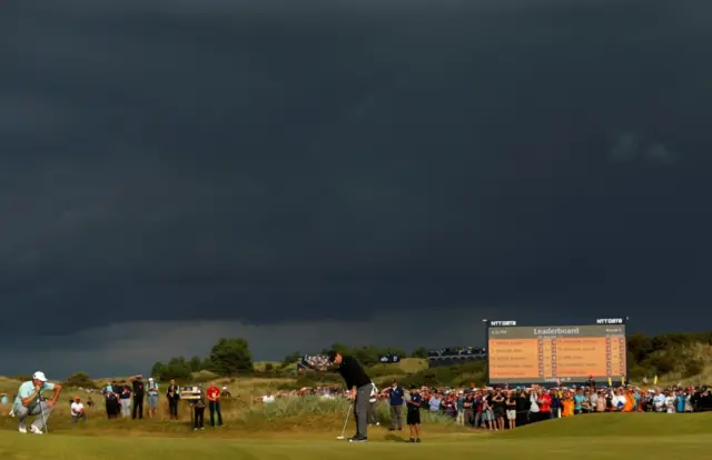 Rory McIlroy on the 15th green