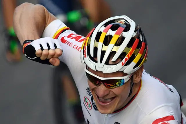 Andre Greipel celebrates in 2016