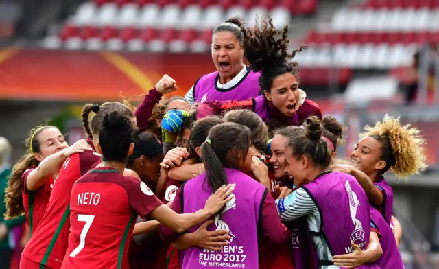 Portugal players celebrate