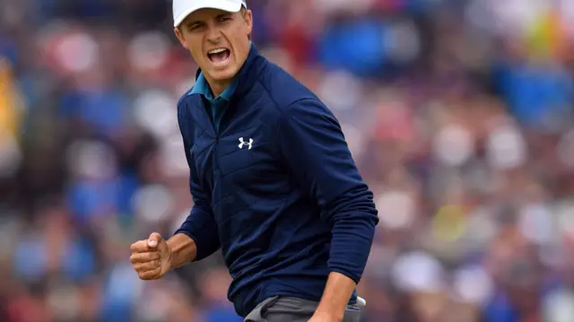 Jordan Spieth celebrates