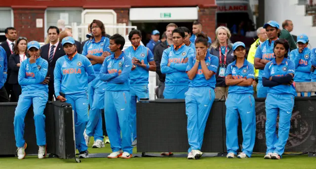 Indian team looking devastated