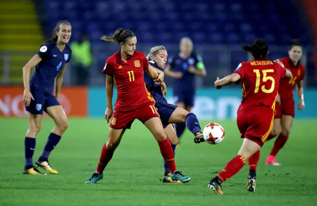 Jordan Nobbs and Alexia Putellas in action