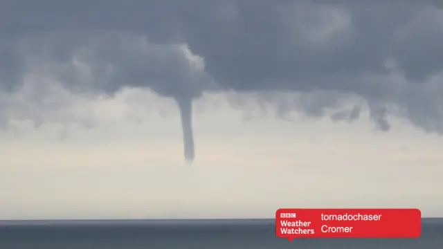 Funnel cloud over North Sea