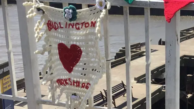 Yarn bombing in Bridlington