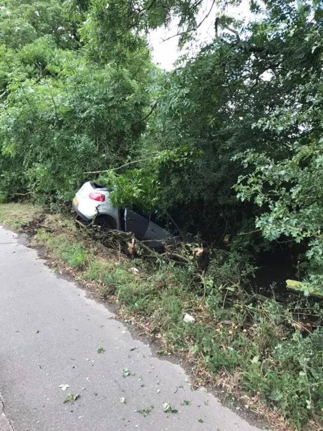 Scene of Bedworth crash