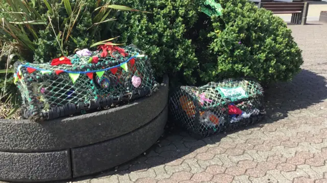 Yarn bombing in Bridlington