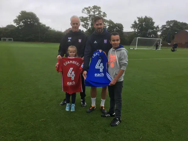 Mick McCarthy and Luke Chambers with Maisey Bareham and Liam Covey