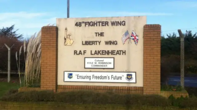 RAF Lakenheath sign