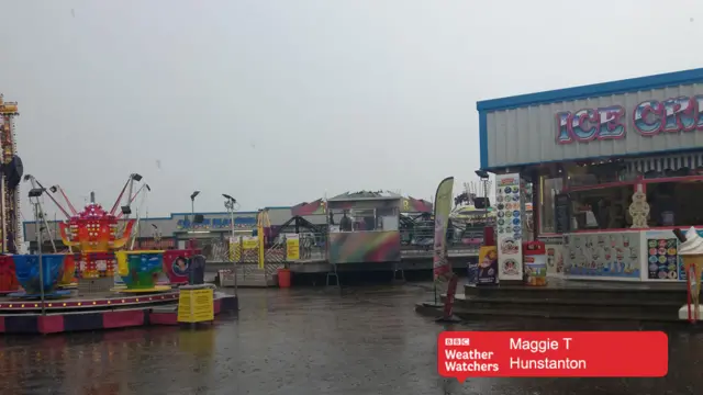 Fun fair in the rain