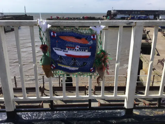 Yarn bombing in Bridlington