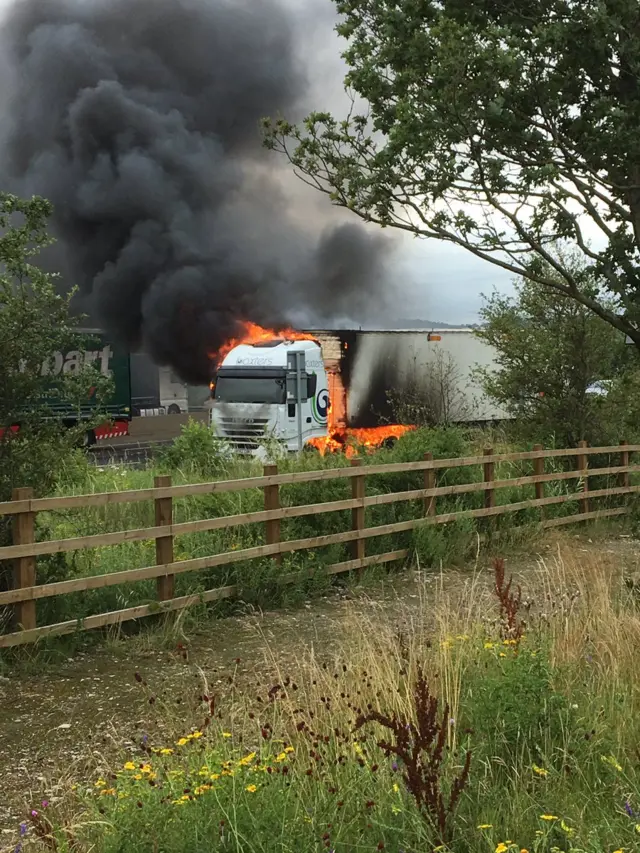 Lorry fire