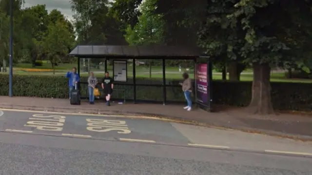 Bus Stop in Stafford near the railway station