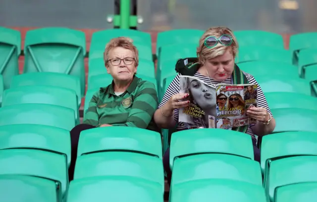 Two Celtic supporters ahead of the game