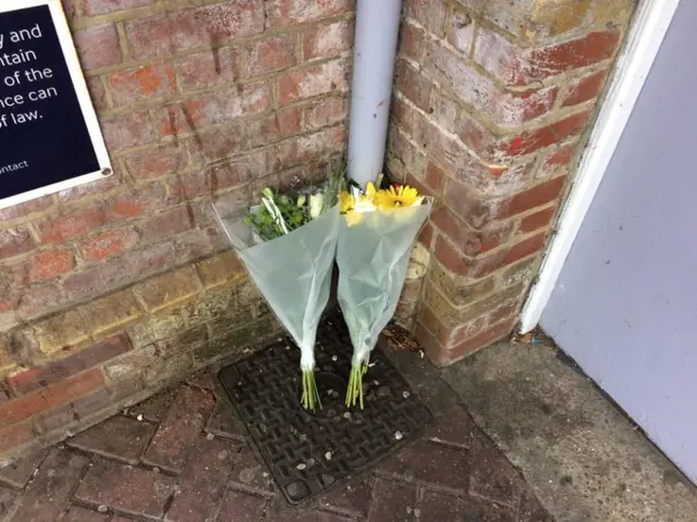 Flowers at the scene of a tragedy in Herne Bay