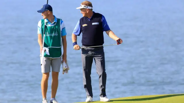 Paul Broadhurst has son Sam on his bag on the South Wales coastal course