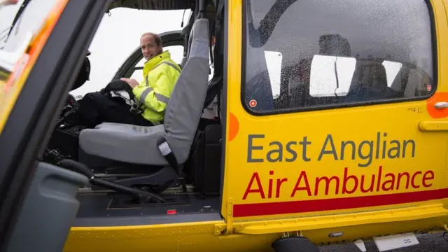 Prince William in air ambulance