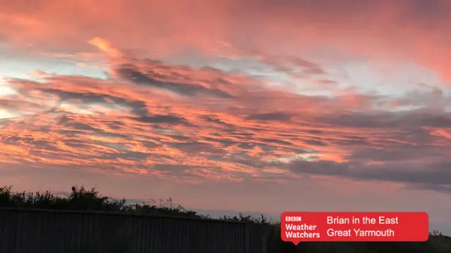 Sun-touched clouds at sunset