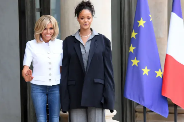 Rihanna and First Lady Brigitte Macron
