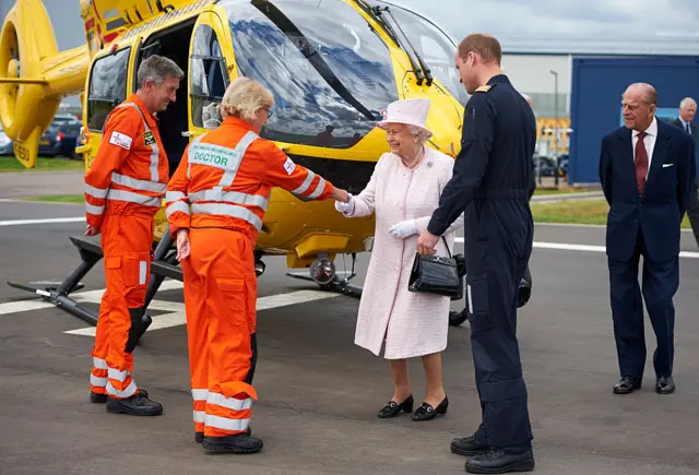 Prince William with the Queen