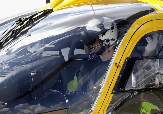 Prince William pilots a helicopter