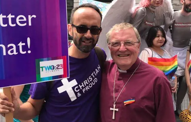 Bishop David Gillett at a recent London Pride march