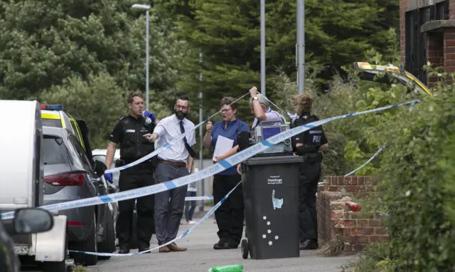 Police at murder scene in St Leonards
