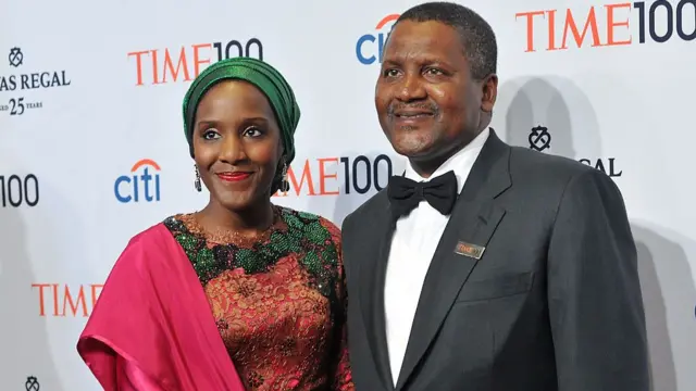 Aliko Dangote and daughter
