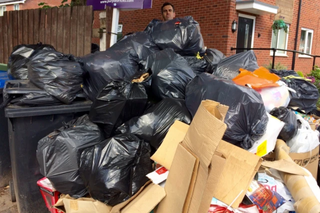 Piles of bin bags